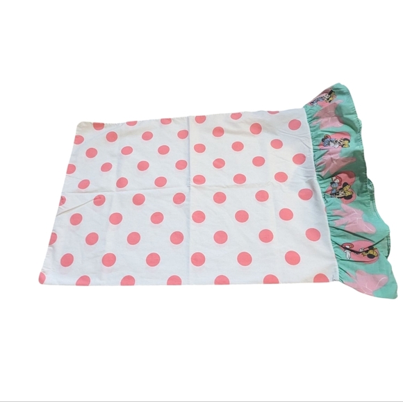 Disney Minnie Mouse Sham Vintage Polka Dot Ruffle Standard Pillowcase - Picture 3 of 5